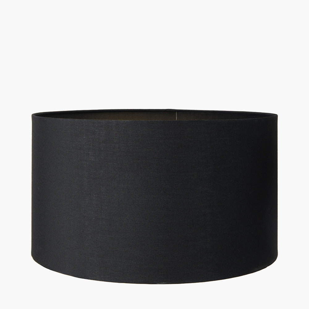 Harry 25cm Black Poly Cotton Cylinder Drum Lampshade
